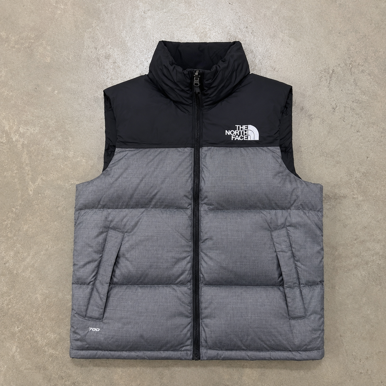 The North Face 1996 Retro Nuptse Vest – Heather Grey / Black – New