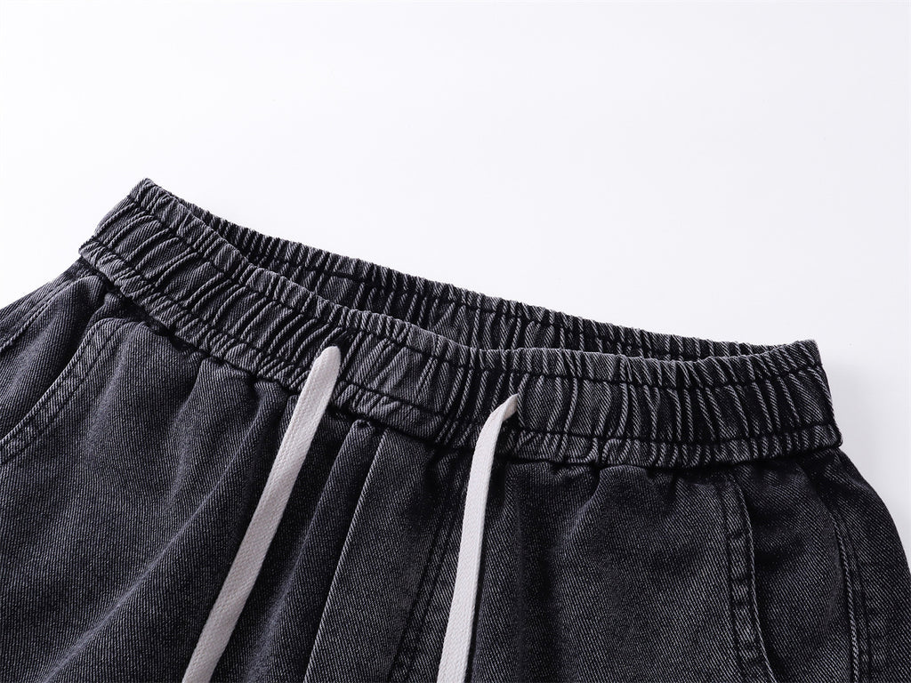 Carhartt Washed Denim Cargo Shorts with Drawstring Waist