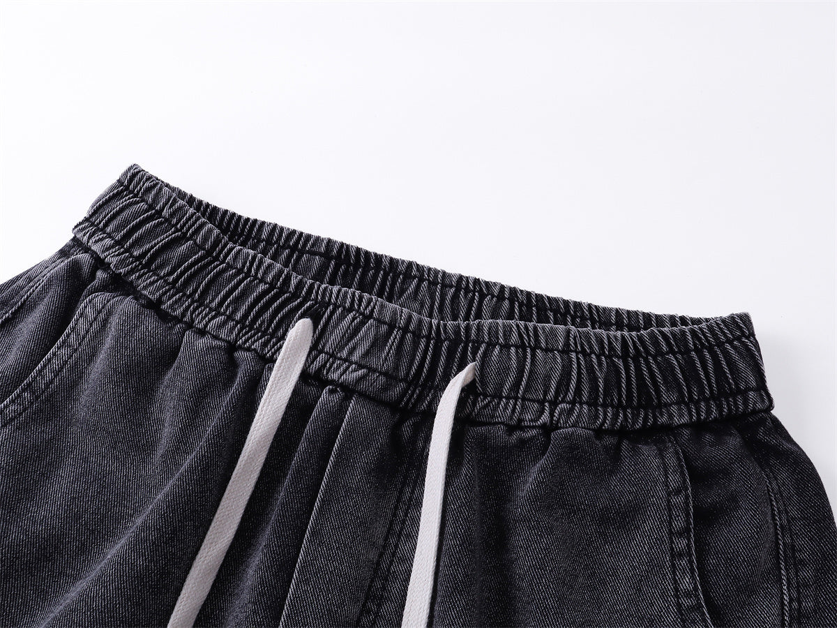Carhartt Washed Denim Cargo Shorts with Drawstring Waist