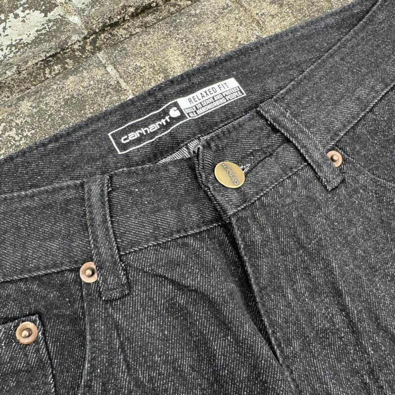 Carhartt Washed Black Straight Fit Denim Jeans