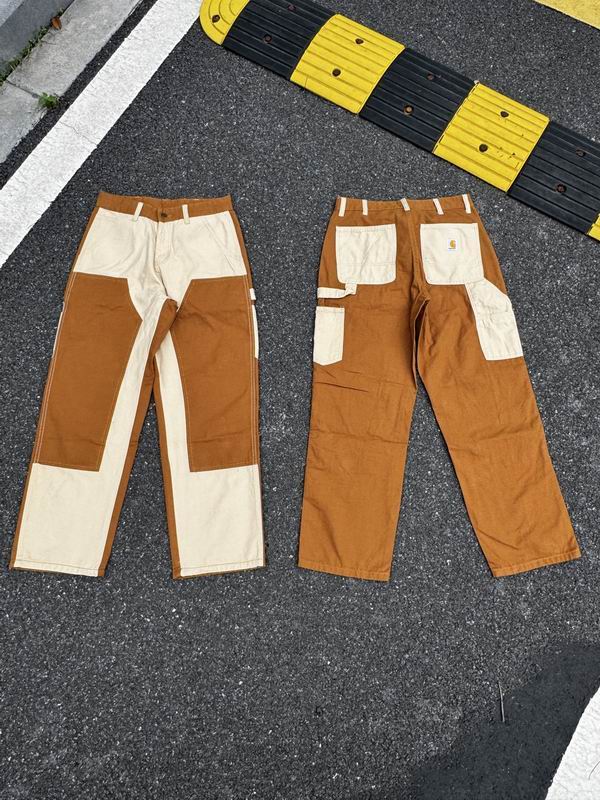 Carhartt Brown Cream Patchwork Carpenter Pants