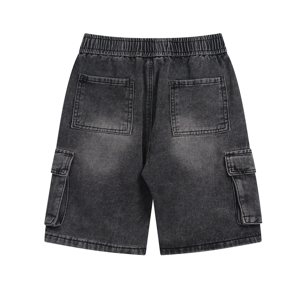 Carhartt Washed Denim Cargo Shorts with Drawstring Waist