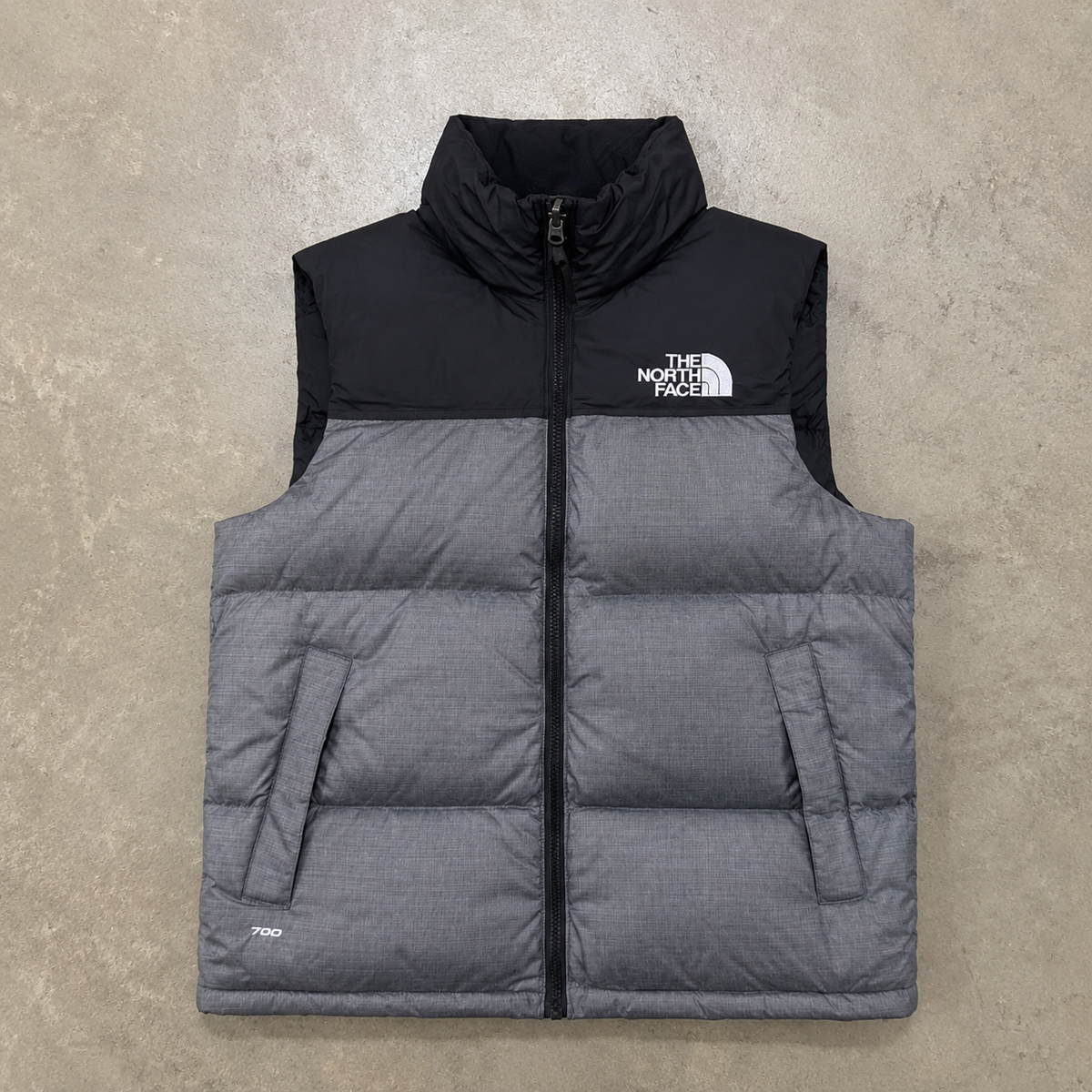 The North Face 1996 Retro Nuptse Vest – Heather Grey / Black – New With Tags