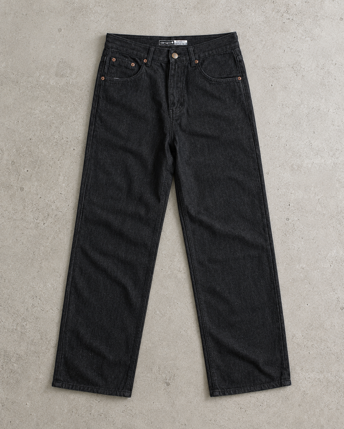 Carhartt Washed Black Straight Fit Denim Jeans