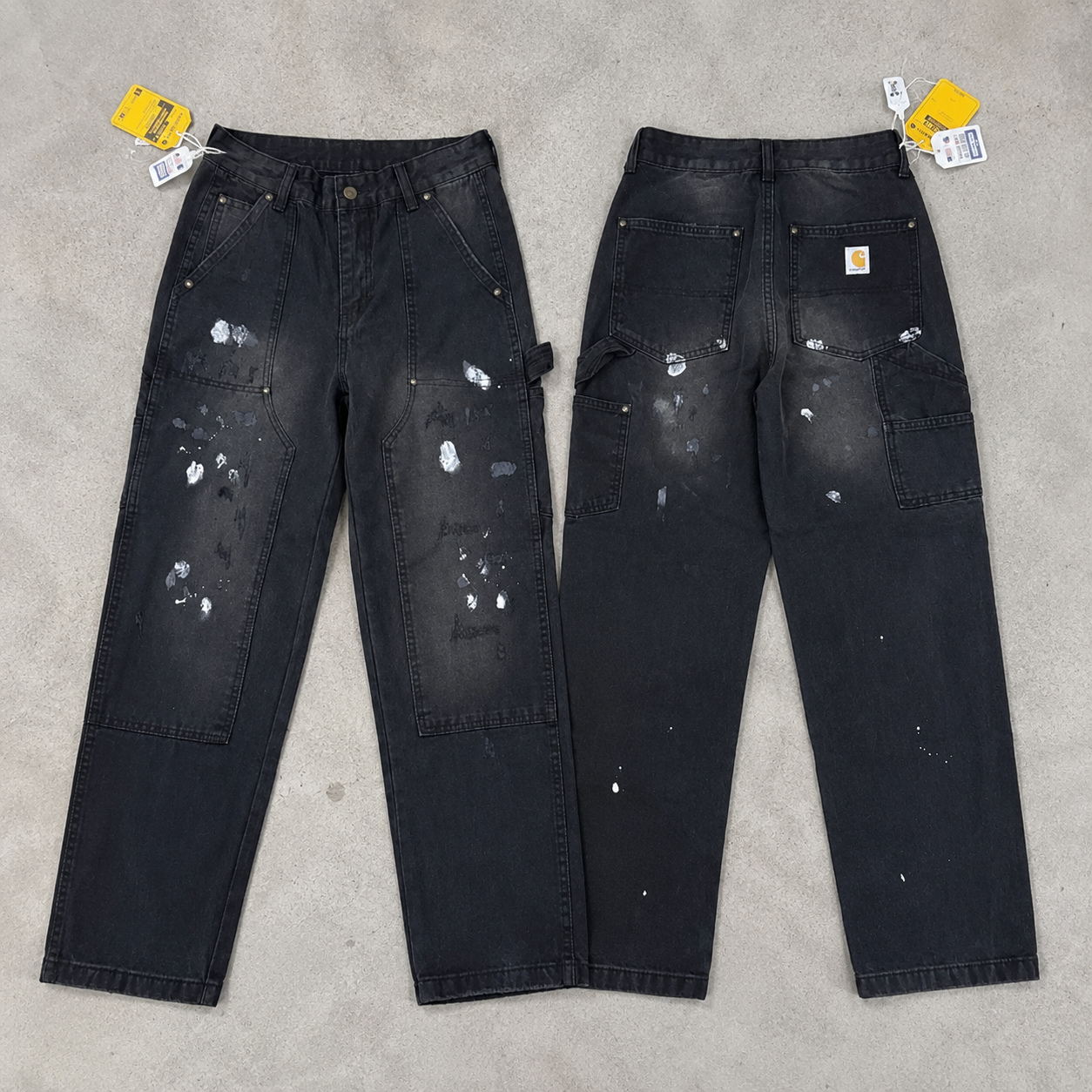 Carhartt WIP Distressed Washed Black Denim Jeans