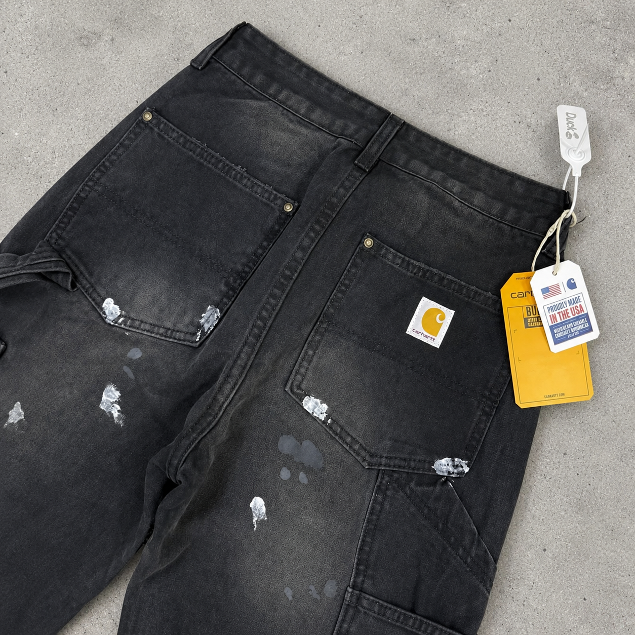 Carhartt WIP Distressed Washed Black Denim Jeans