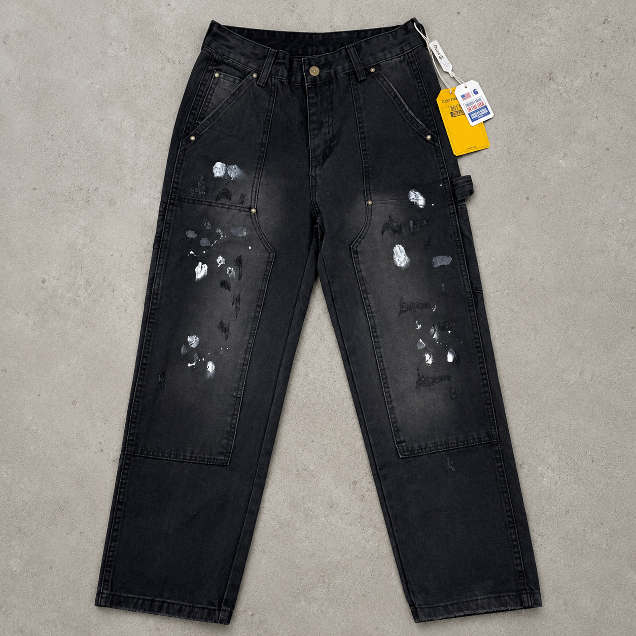 Carhartt WIP Distressed Washed Black Denim Jeans