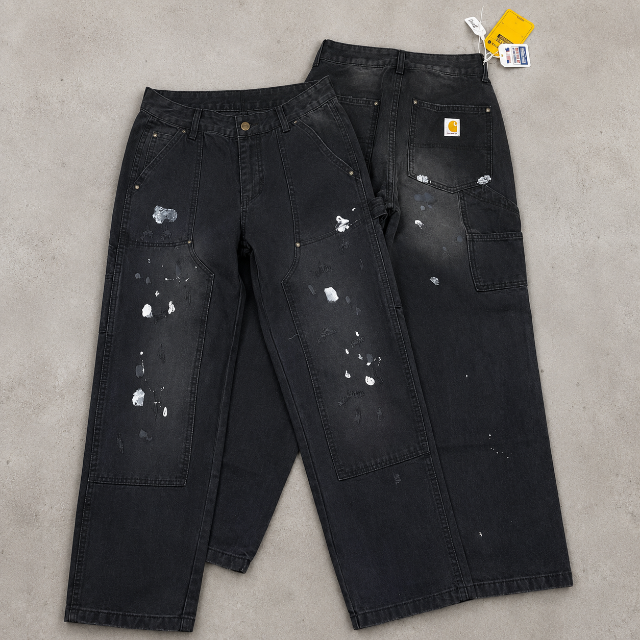 Carhartt WIP Distressed Washed Black Denim Jeans